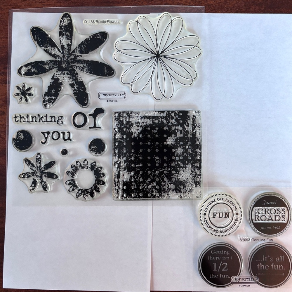 Close To My Heart Stamp Sets Lot of 2 “Rustic Flowers” and “Genuine Fun” NEW